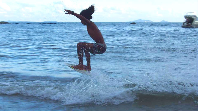 Skim boarding Lower Cheung Sha Beach Hong Kong